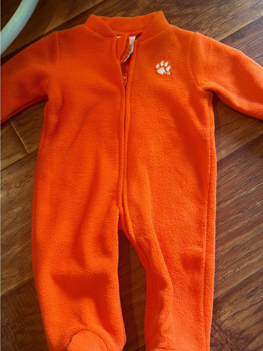Bright Orange Fleece One-Piece for Kids - Cozy Footed Jumpsuit
